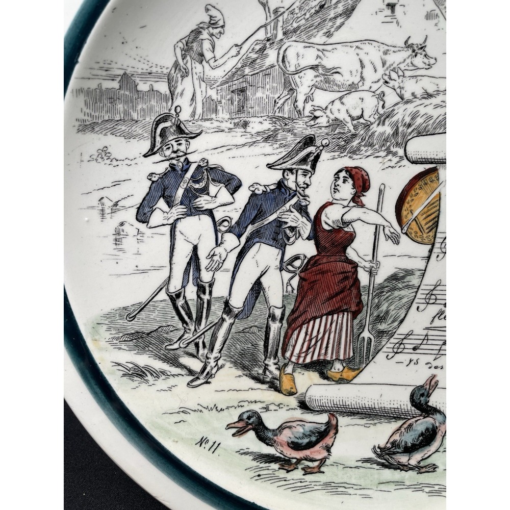 Antique 1880s French Terre de Fer Porcelain No 11 Signed & Marked Plate See Desc - Picture 3 of 7